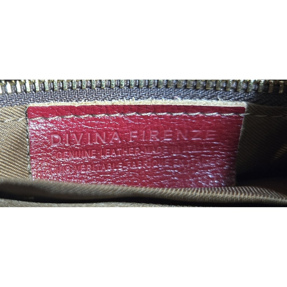 Divina Firenze Giada Red Leather Handbag Purse Medium Zip Pockets‎ Adj Straps - Picture 9 of 12